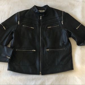 Moto Jacket Genuine Leather SZ XXL EUC